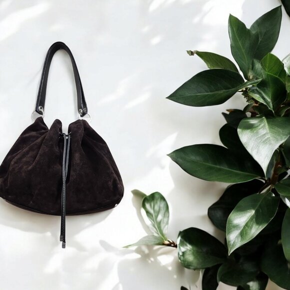 kate spade Dot Noel 'Maddie' Drawstring Tote Suede Brown - Picture 1 of 12